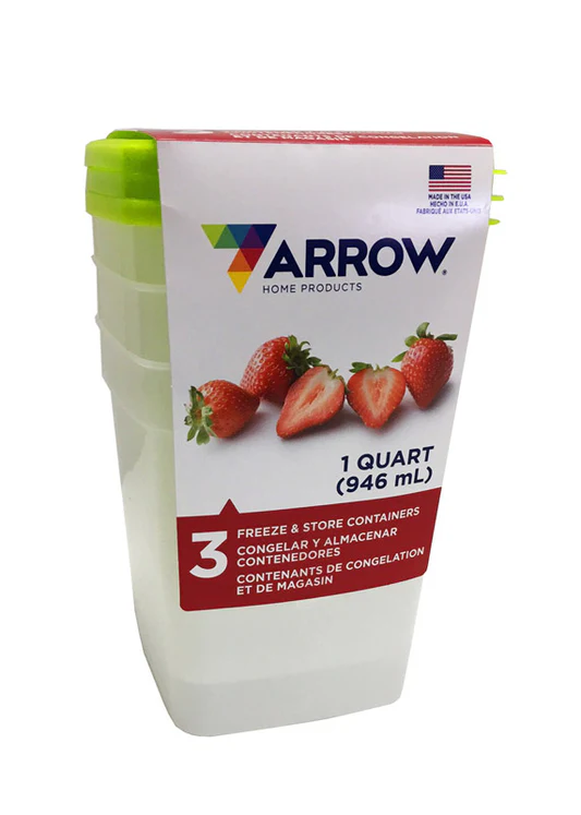 ARROW HOME PRODUCTS COMPANYArrow Home Products 1 qt White Food Storage Container Set 3 pk