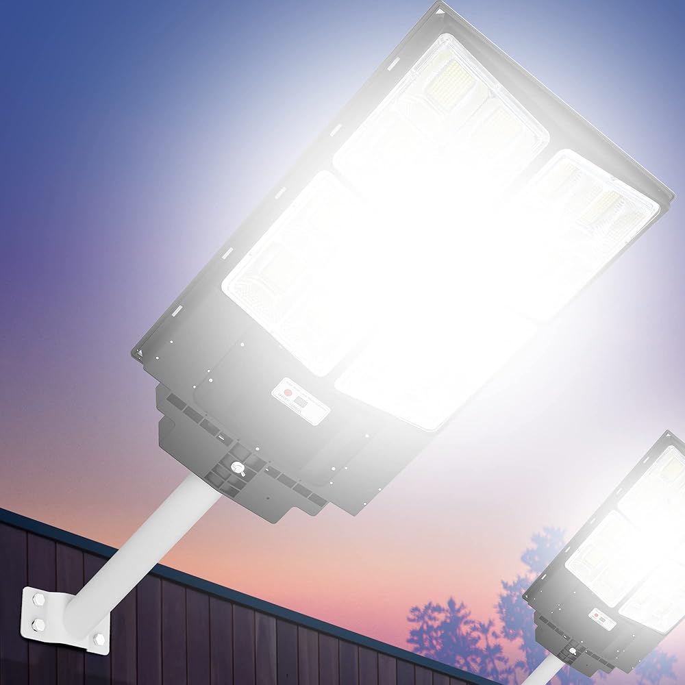 1500W/120000LM Solar Street Lights Outdoor Waterproof,PEVOROS Outdoor Led Street Light with Motion Sensor and Remote Control,1920 Led Wide Angle Lamp Dusk to Dawn,Street Lights Solar Powered for Yard