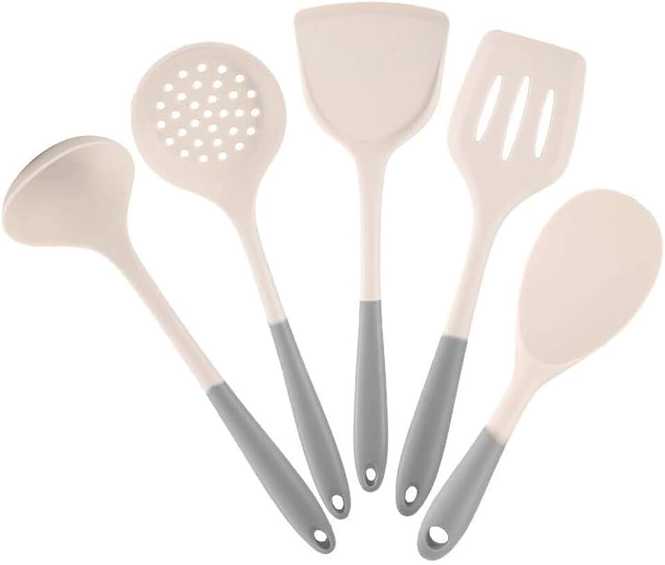 CSCDD Silicone Shovels Soup Spoon Colander Frying Shovel Scraper Non-stick Pan Special Kitchen Utensils Set