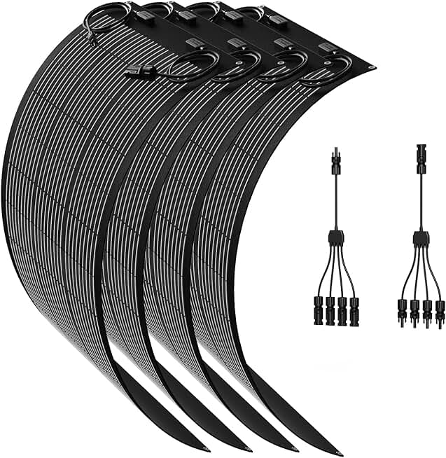 100 Watt Flexible Solar Panel 4PCS 12V Monocrystalline 100W 12 Volt Semi-Flex ETFE Solar Panel
