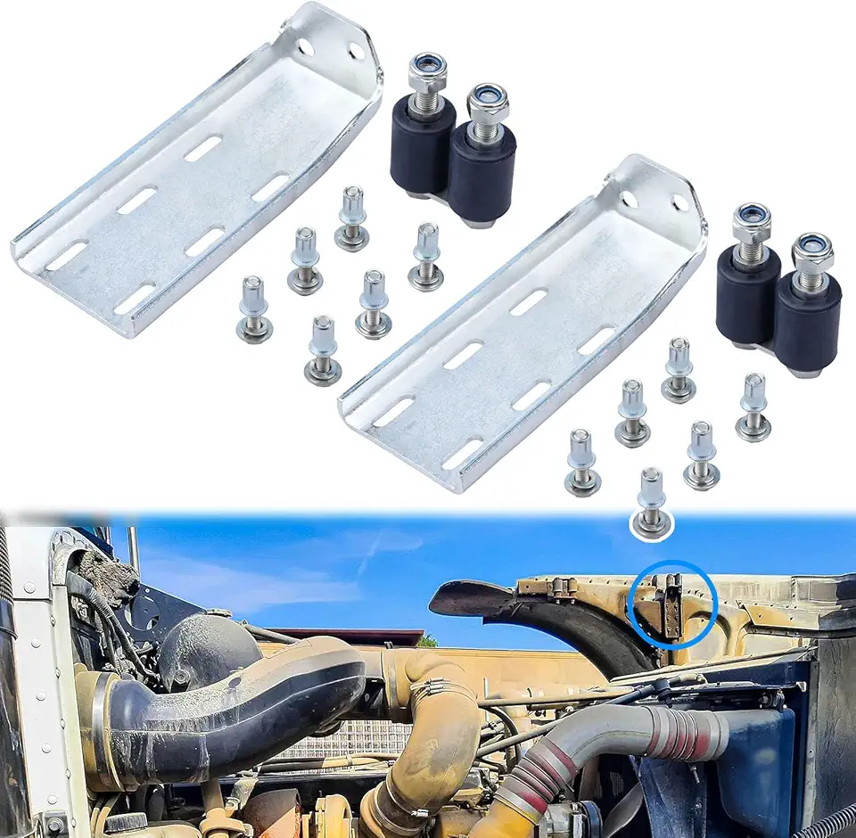 13-04387 Upper Roller Bracket Kit with Rollers and Hardware Fit for Peterbilt 379 Replace 13-04391 13-04667 13-04403, Driver and Passenger Both Side