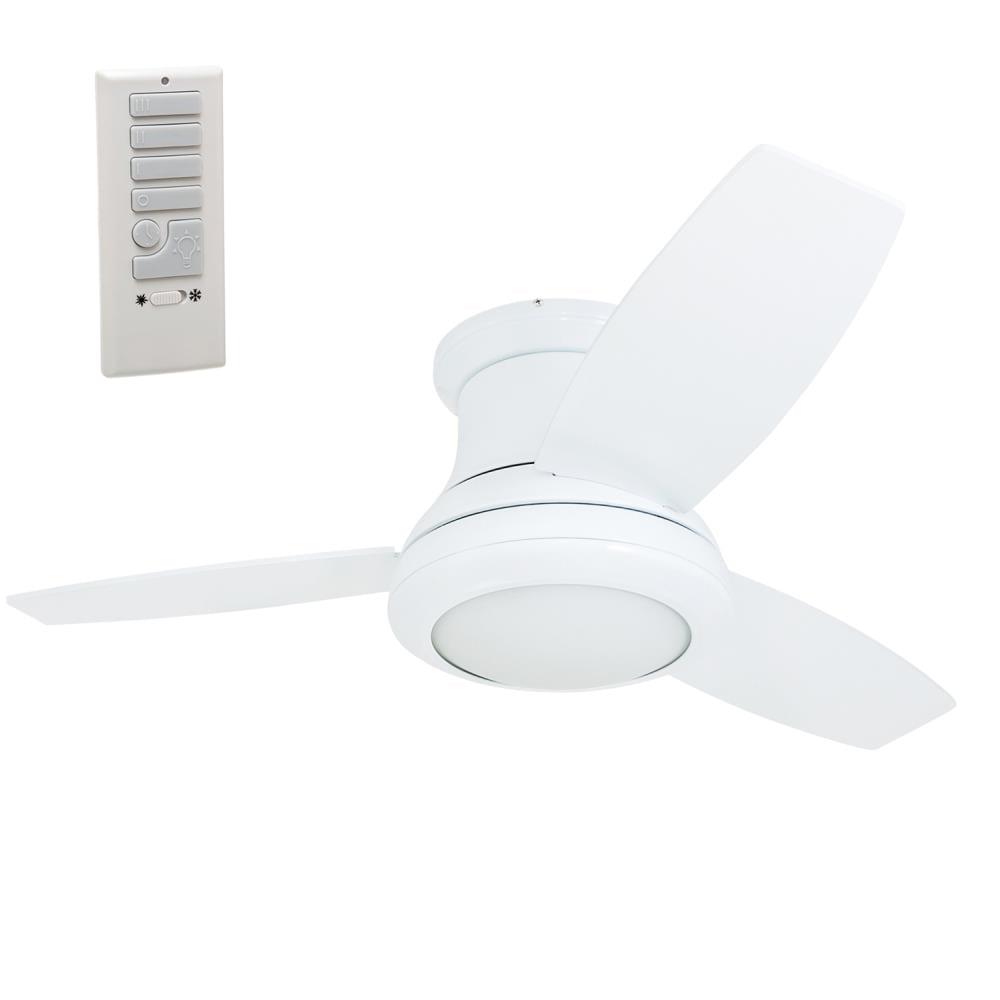 Harbor Breeze Sailstream 44-in White Indoor Flush Mount Ceiling Fan with Light and Remote (3-Blade)