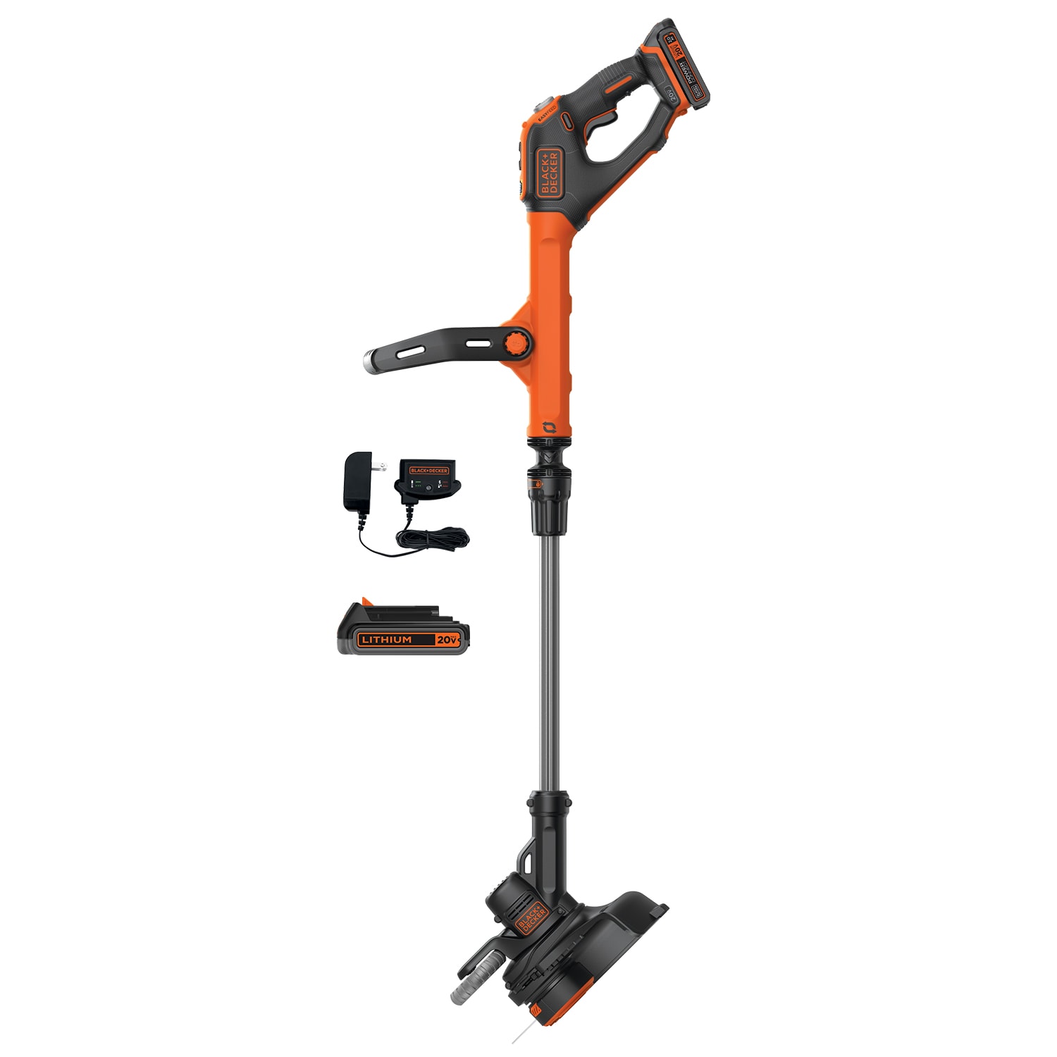 BLACK+DECKER EASYFEED 20-volt Max 12-in Straight Shaft Battery String Trimmer 2 Ah (Battery and Charger Included)