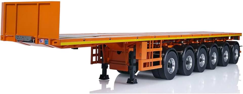 Toucan RC Hobby 1/14 6 Axles Metal Flat Trailer for Remote Control Tractor Truck RC Cars