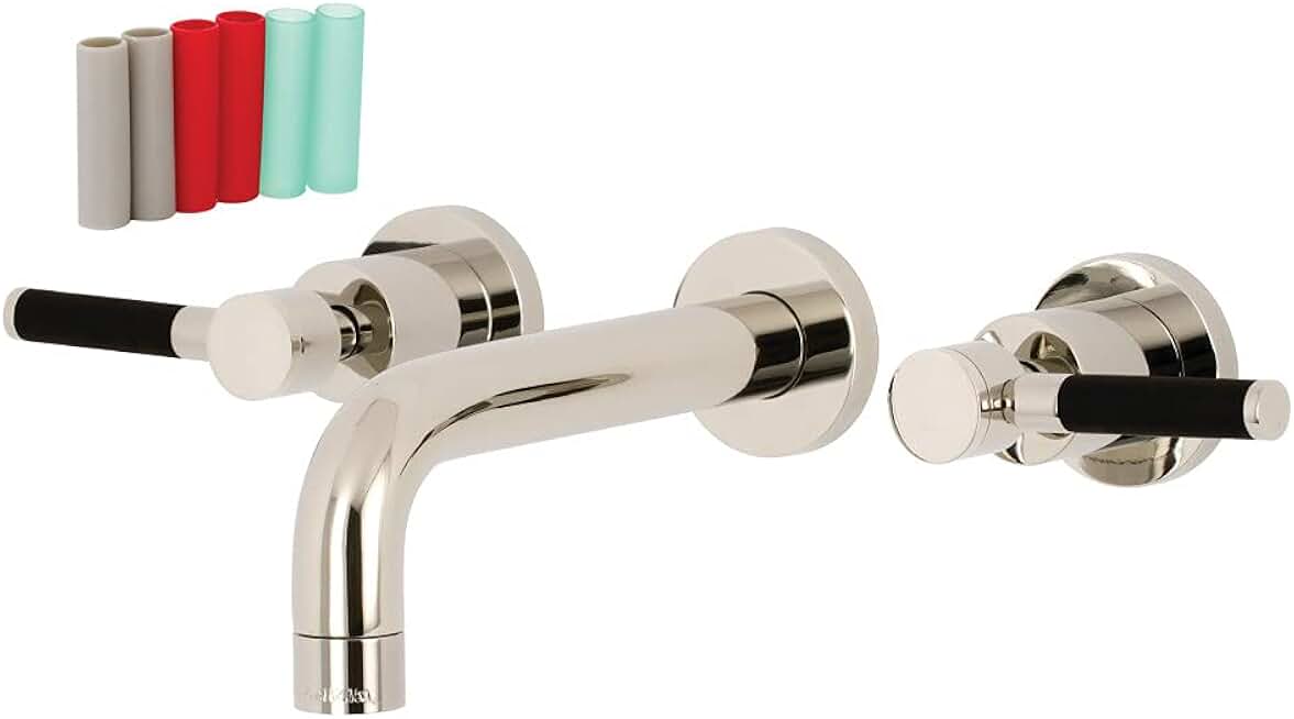 Kingston Brass KS8126DKL Kaiser Bathroom Faucet, Polished Nickel, 11.31 x 7.63 x 3.06