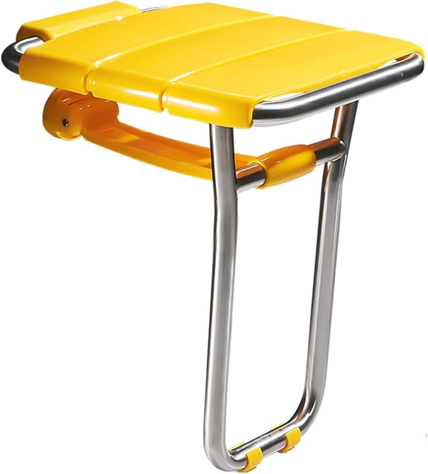 Folding Shower Seat Bench Wall-Mounted Foldaway Bathroom Shower Stool Suitable for Elderly, Disabled, Pregnant Women Non-Slip Safety Shoe Changing Stool