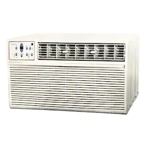 Midea 14,000 BTU 220-Volt Through-the-Wall Air Conditioner Cools 700 Sq. Ft. with Heater in White