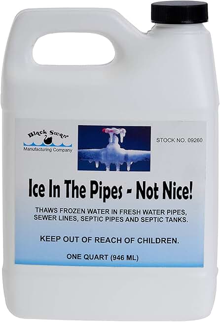 FixtureDisplays® Ice in The Pipes - Not Nice! 1 qt. Each 09260-BLACKSWAN-12PK-NPF