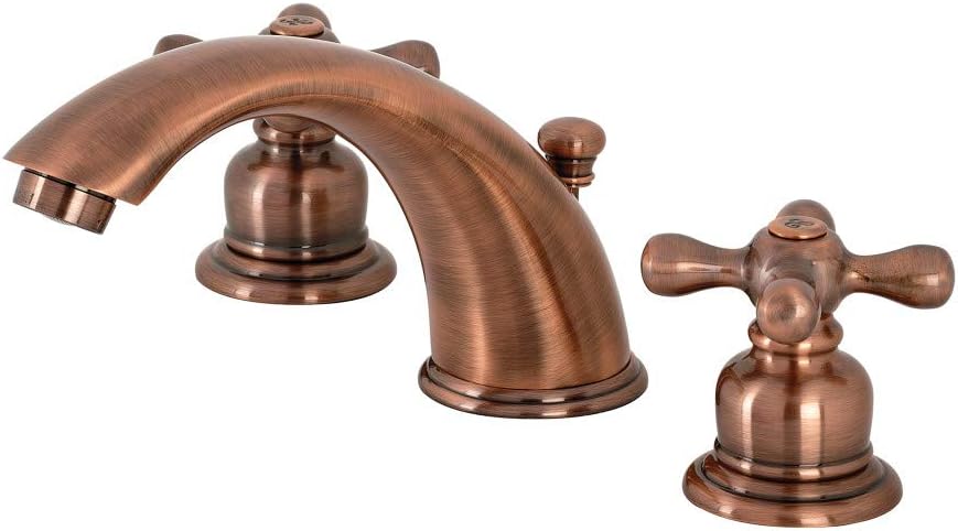 KB966AX Victorian Widespread Bathroom Faucet, 5-3/4 inch in Spout Reach, Antique Copper