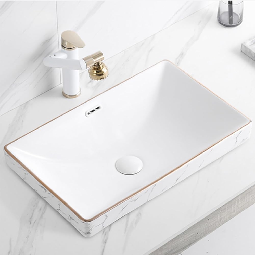 Bathroom sinks above counter，white kitchen sink，vessel sinks for bathrooms，Comes with a multifunctional faucet, suitable for countertop installation, ideal for kitchen, workbench, outdoor, restaurant,