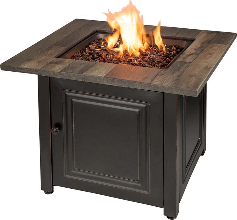 Endless Summer 30-in W 50000-BTU Black and Orb Steel Propane Gas Fire Pit