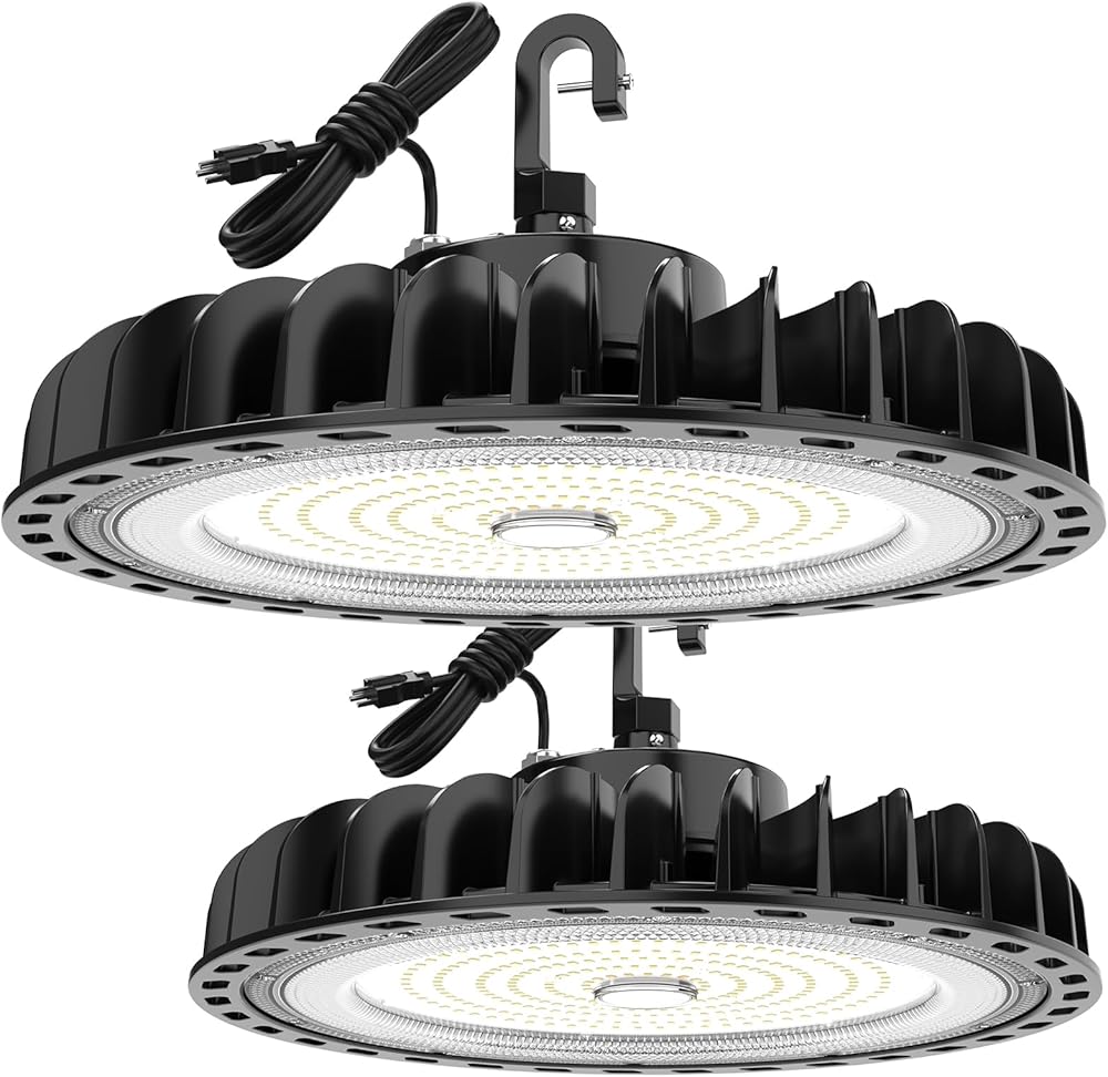 255W UFO LED High Bay Light 2pack, 35700lm High Bay Lighting with ETL Listed, Non-Dim, AC 120V, Commercial Warehouse Area Lights for Workshop Barn Factory Gymnasiums