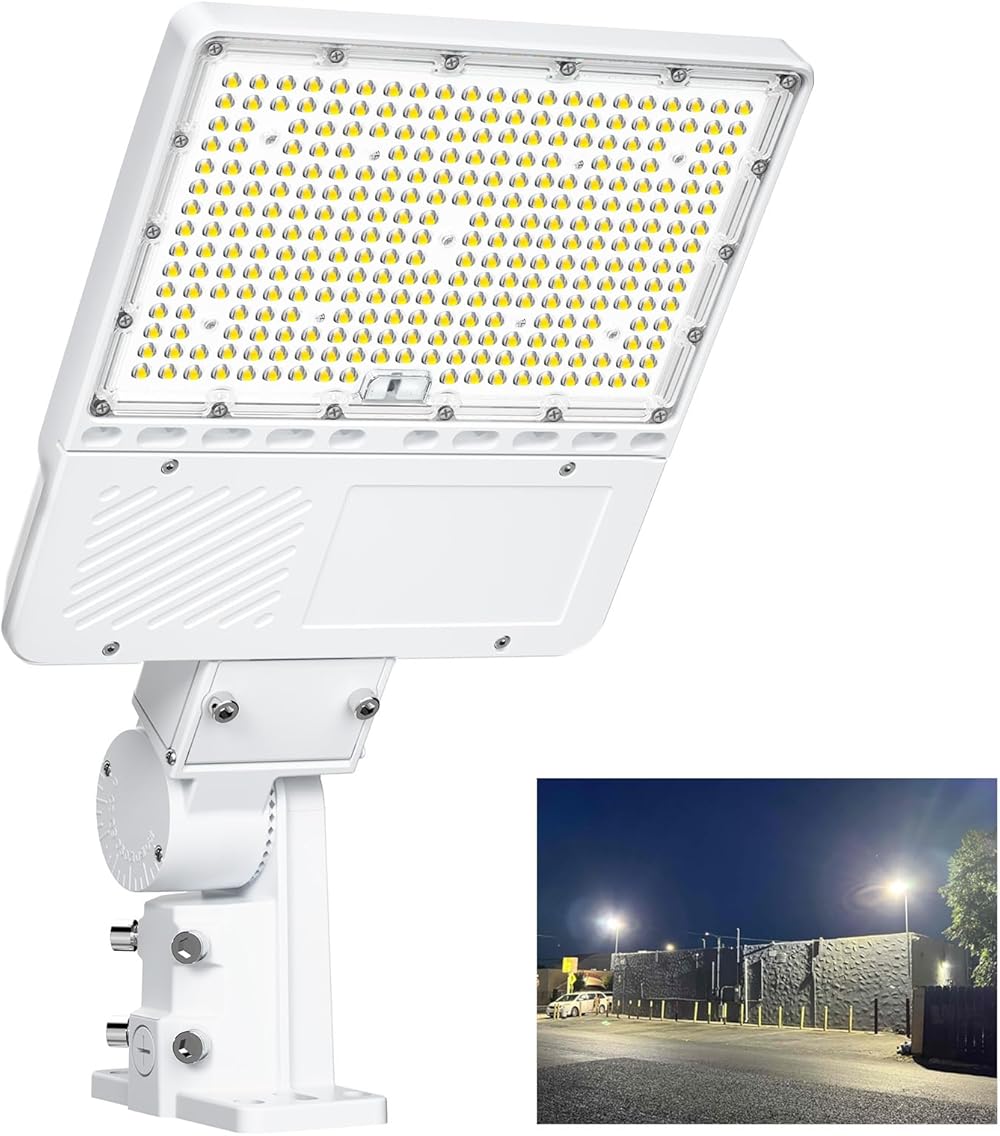 200W LED Parking Lot Light, UL listed 28000Lm 5000K IP65 Commercial Street Lights Outdoor Area lighting with Dusk to Dawn Photocell 100-277V Shoebox Lights for Roadway, Shop Lights for Garage,White