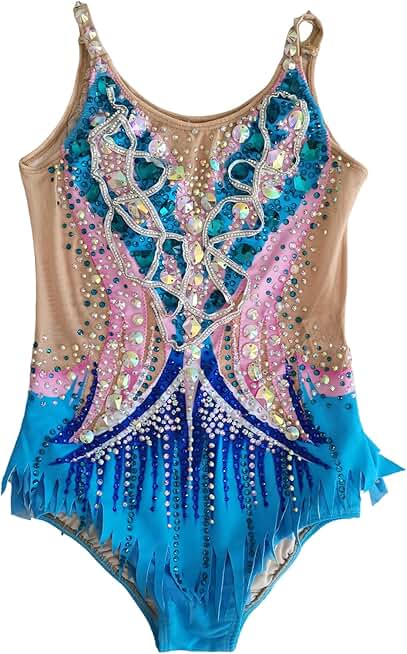 Blue Rhythmic Gymnastics Suit Elegant and Comfortable Uniform for Rhythmic Gymnastics Performances