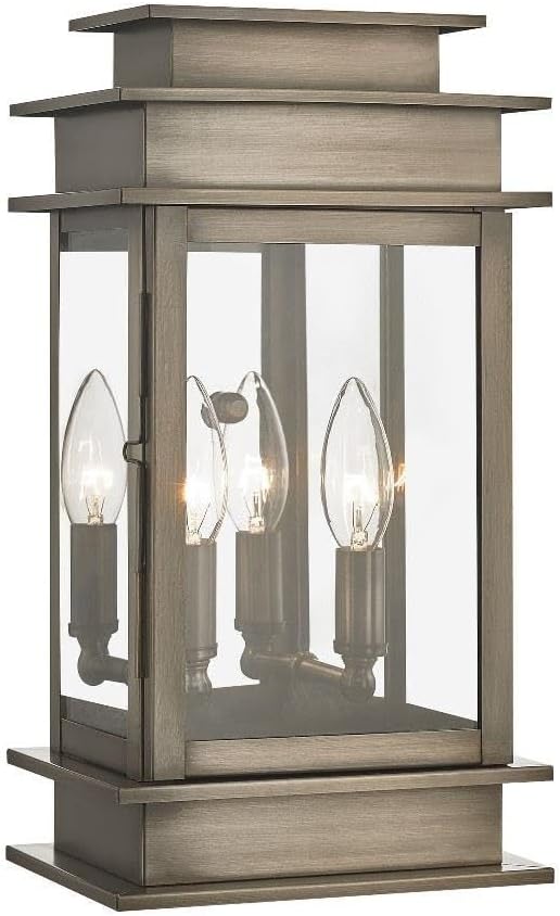 Livex Lighting 2014-29 Princeton Outdoor Wall Lantern, Vintage Pewter, 14