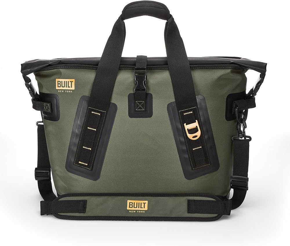 BUILT Large Welded Soft Portable Cooler with Wide Mouth Opening - Insulated and Leak-Proof Olive 5213958