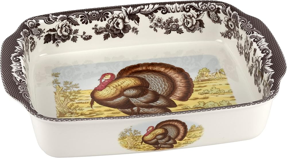 Spode Woodland Turkey Baking Dish with Handles | 15