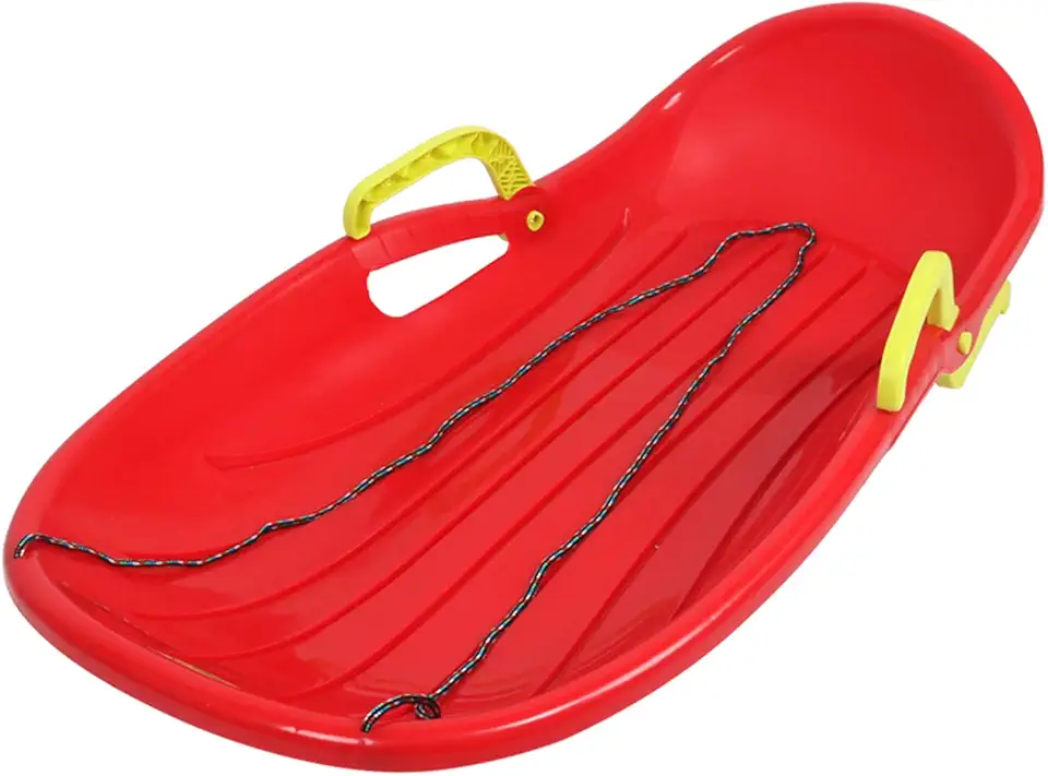 FACAI Thicken the ski double adult children grass board ski parent-child sandboard sledge sledge with brake, red