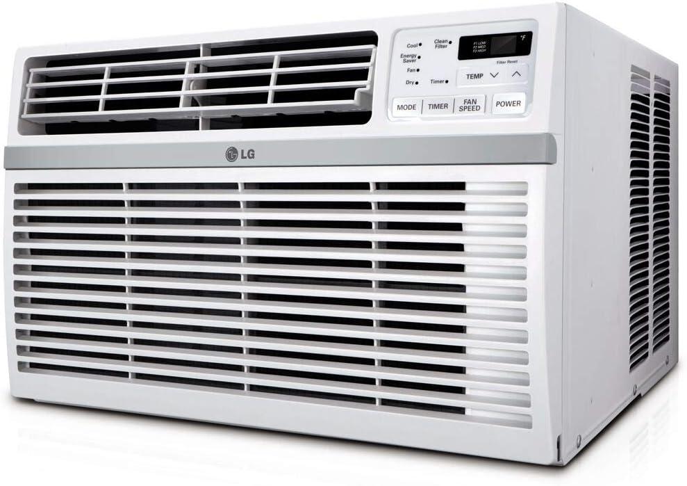 LG 6,000 BTU Window AC Unit, Cools 250 Sq.Ft. (10' x 25' Room Size), Quiet Operation, Electronic Control with Remote, 3 Cooling & Fan Speeds, Auto Restart, 115V, High Efficiency AC for Windows