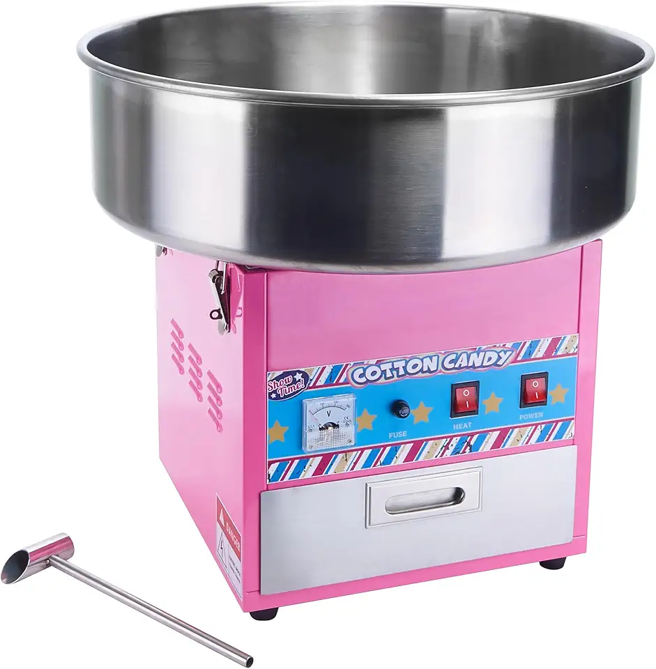 Winco CCM-28 Cotton Candy Machine, 120 Cones/Hour, Pink