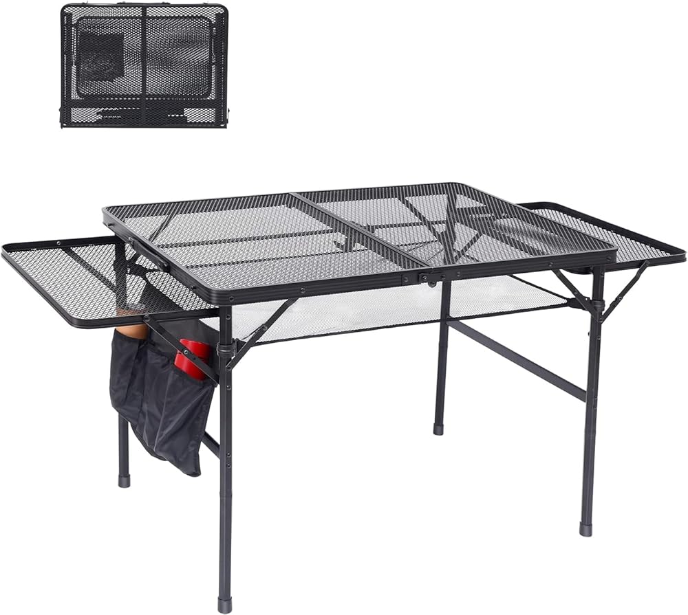 2-Set Heated Camping Chair w Carry Bag, Cooler Bag and Cup Holder + Camping Table