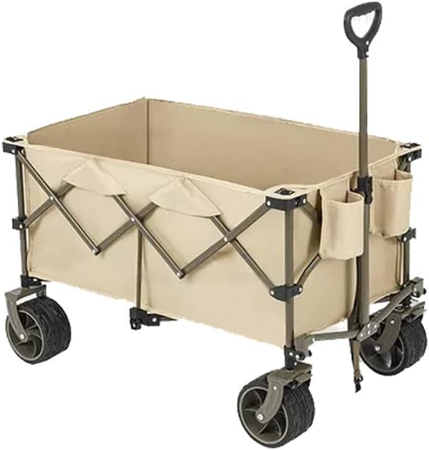 Camping Cart 80L Folding Trolley Portable Ultralight Shopping Pushcart Outdoor Picnic Beach Wagon Trailer Car