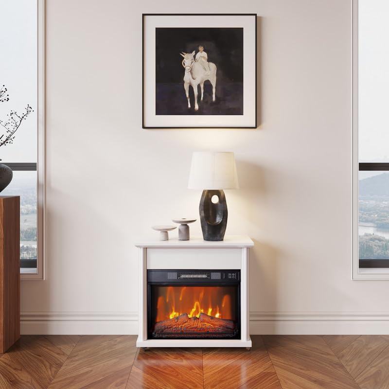 Electric Fireplace Mantel with 23