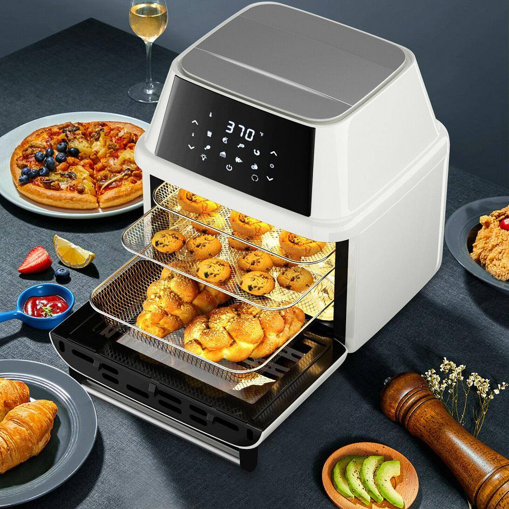 Costway 19 qt. White Air Fryer Oven with Dehydrator Rotisserie