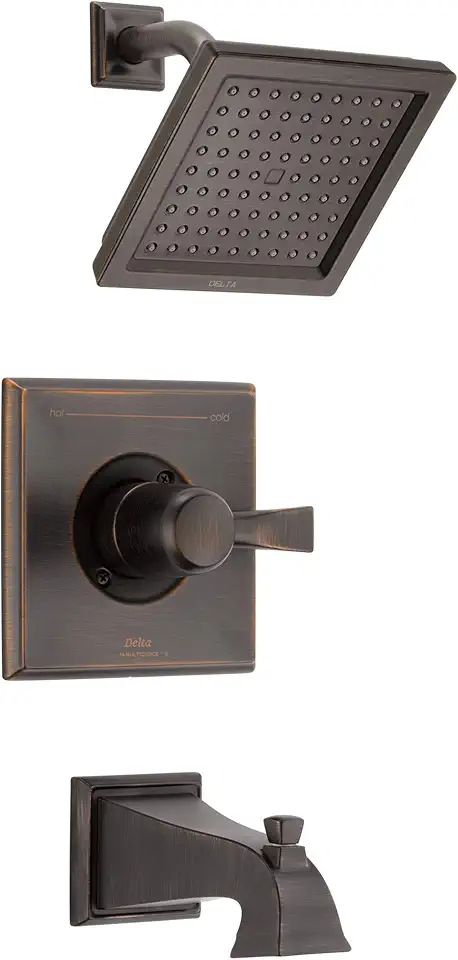 Delta Faucet Dryden 14 Series Single-Function Tub and Shower Trim Kit with Single-Spray Touch-Clean Shower Head, Venetian Bronze, 2.0 GPM Water Flow, T14451-RB-WE (Valve Not Included)