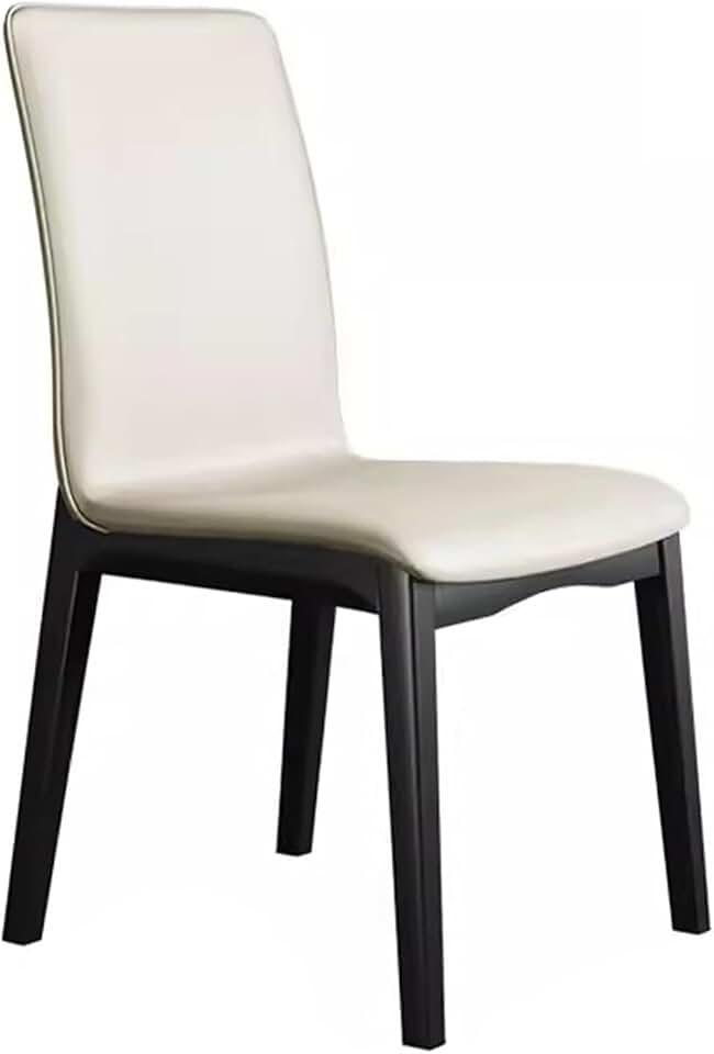Dining Chairs Kitchen Chairs Soft Comfortable Durable Leisure Chair Pu Leather Upholstered Chairs with Solid Wood Frame Armless Accent Chair for Home Kitchen Bedroom Living Room/Beige/One Size