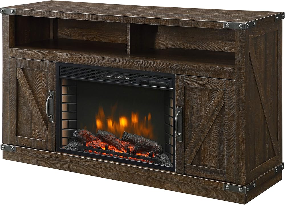Muskoka 370-05-200 Electric Fireplace, Rustic Brown
