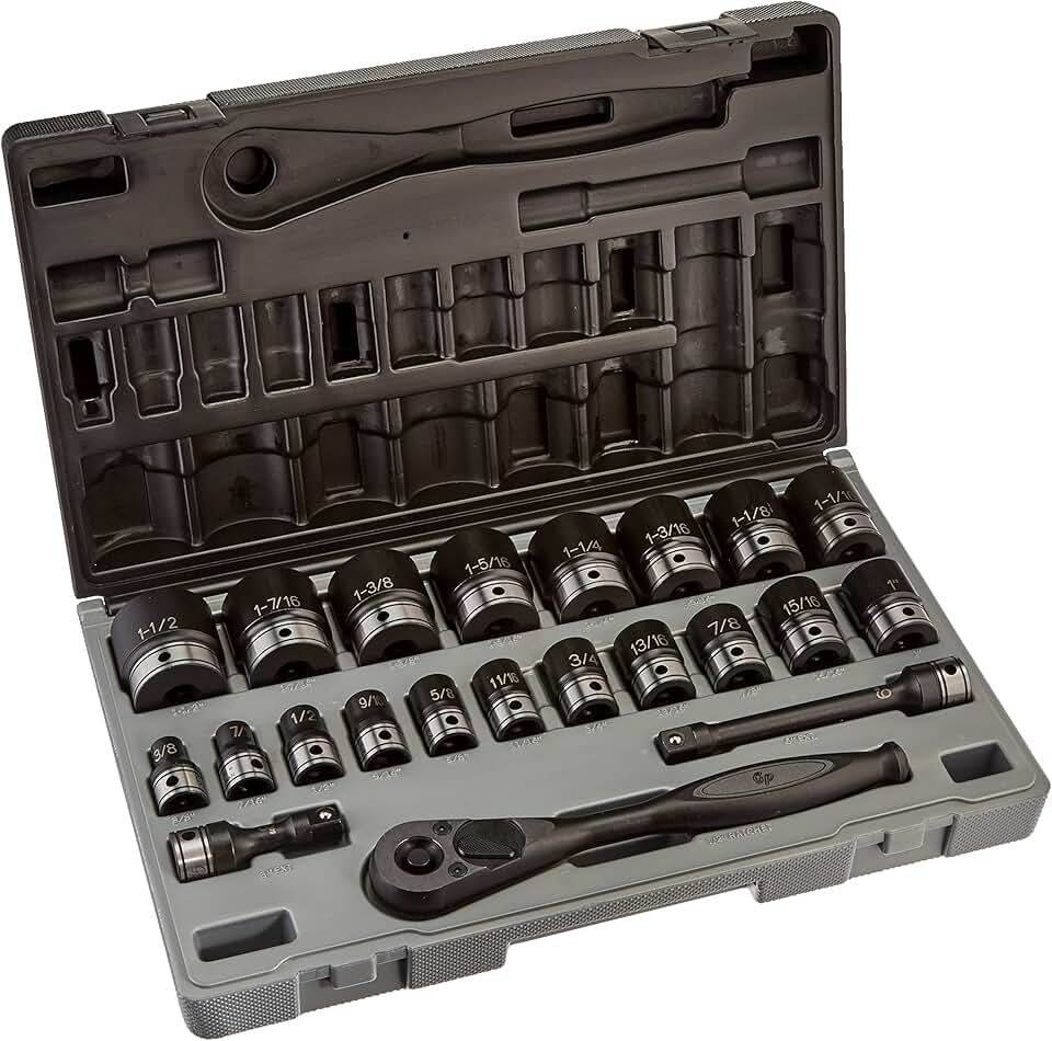 Grey Pneumatic Corp - 1/2 Dr. 22Pc Fractional Duo-Socket Set - 6 Pt. (82622)