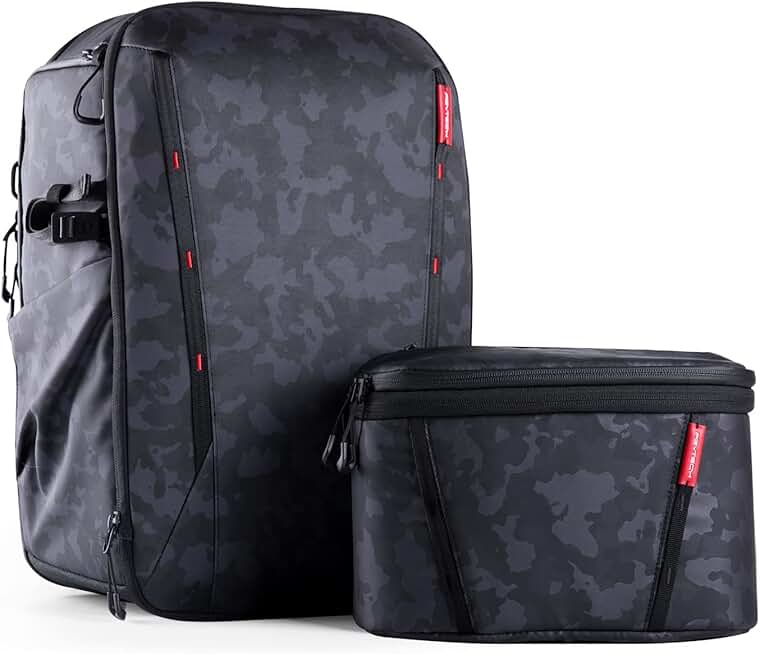 PGYTECH OneMo 2 Camera Bag, 25L+8L Camera Backpack with Shoulder Bag for Photographers, 25-35L Waterproof Large Laptop Backpack Bag for Canon/Nikon/Sony/DJI Drone/Laptop/Tripod, Olivine Camo