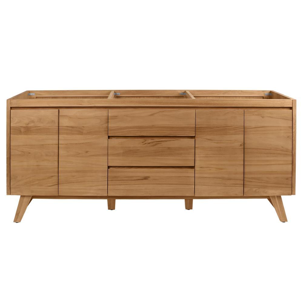 Avanity Coventry 72-in Natural Teak Bathroom Vanity Base Cabinet without Top