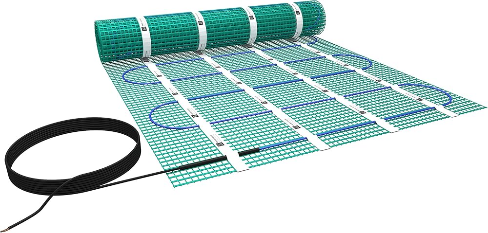 WarmlyYours TempZone Electric Radiant Floor Heating Mat, 24 sq. ft. (3' x 8'), Green