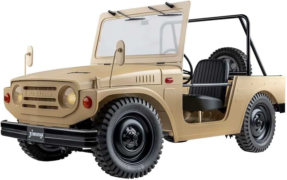 FMS 1/6 Jimny LJ10 RC Crawler RC Car Official Licensed Model Car 15km/h 4WD Hobby RC Crawler RC Cars RS Remote Control Car with LED Lights Vehicle 4-Ch 2.4GHz Transmitter for Adults Tan