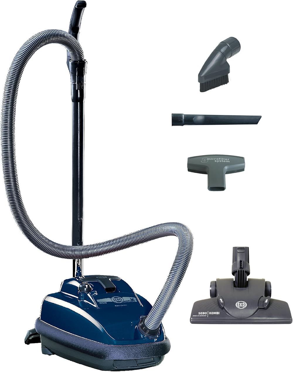 Sebo Vacuums 9679AM Airbelt K2 Kombi Canister Vacuum, Dark Blue - Corded