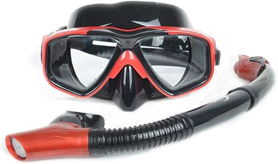 Diving Goggles Snorkel Mask, Easy Breathing Diving Masks, Dry Snorkel Set Anti-Fog Snorkeling Mask, Free Breathing, Tempered Glass Large Frame Mirror HD Field of View Good MaskAnti-Leak for A