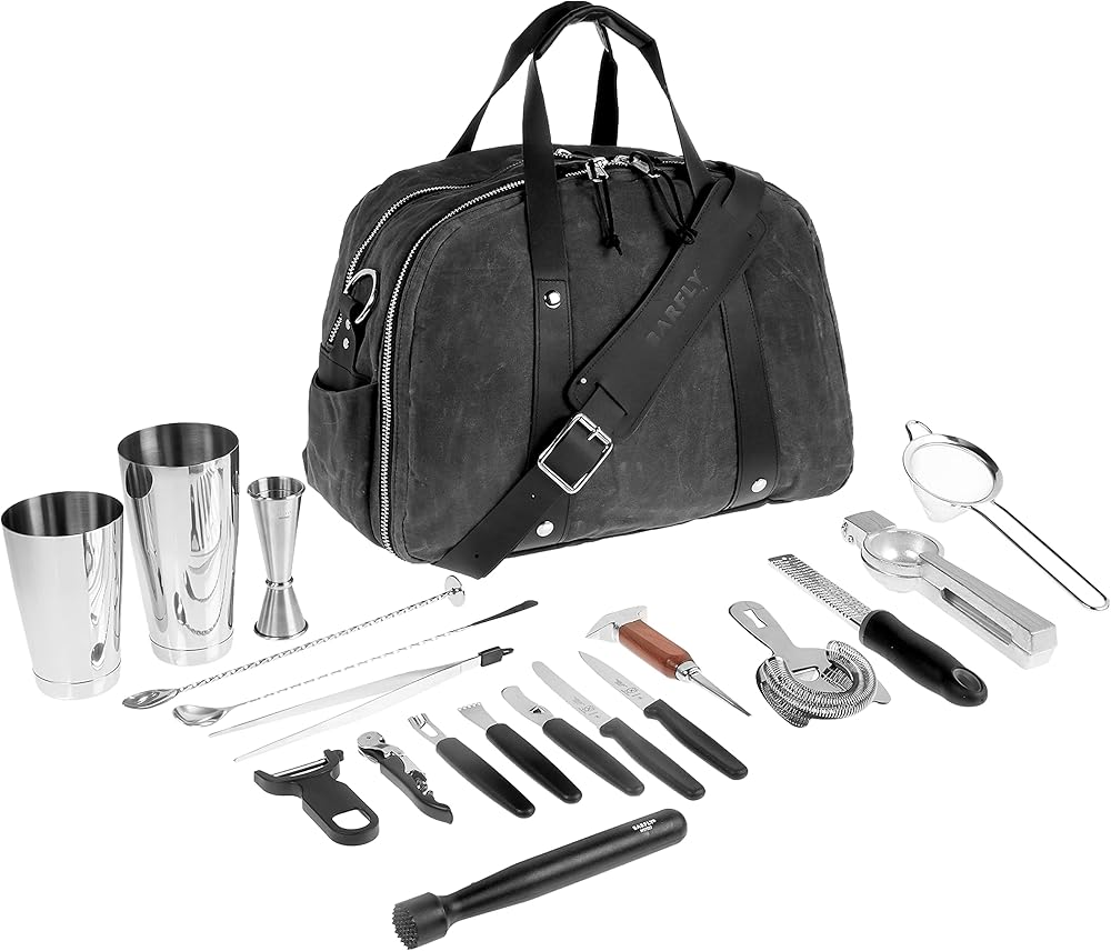 Barfly M37103 Deluxe II Cocktail Set, 20-Piece, Stainless Steel
