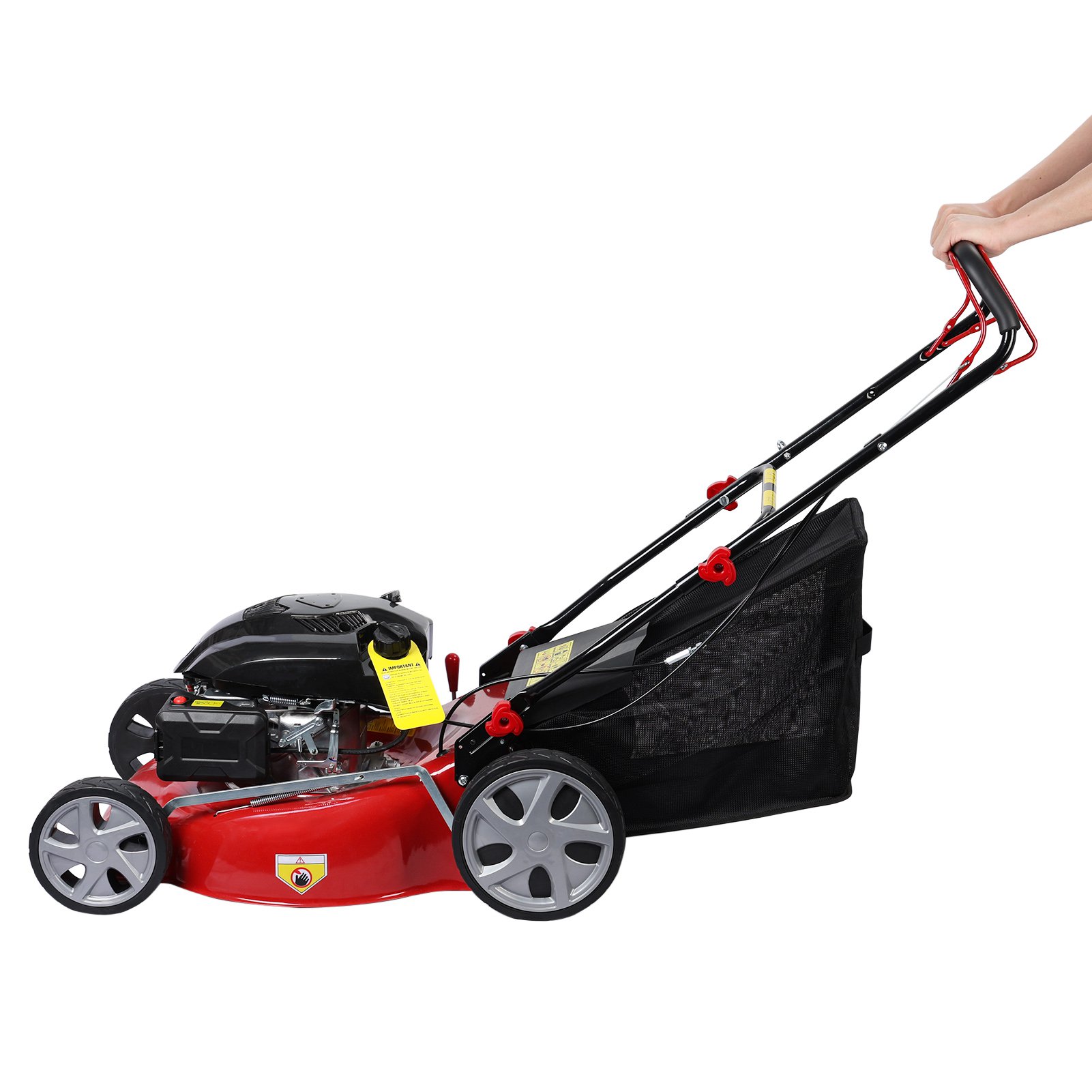 Hadanceo 1 Set Lawn Mower,Self Propelled Lawn Mower,141cc Gas Engine Lawn Mower,Push Lawn Mower with 50L Grass Tank,Big Wheels