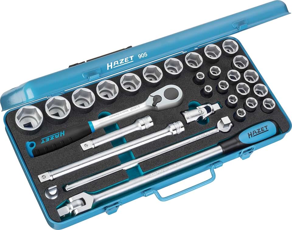 HAZET 905 Hexagon Traction Profile Socket Set - Multi-Colour