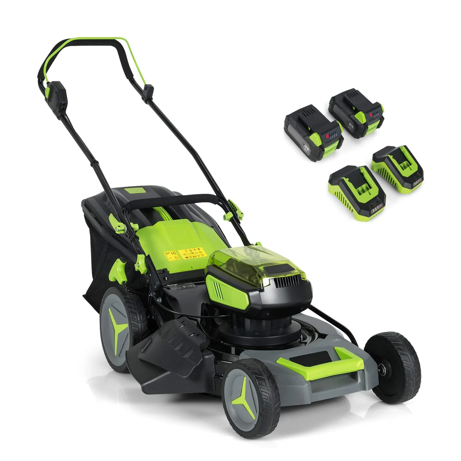 Goplus Cordless Lawn Mower, 18 Inch Electric Push Mower