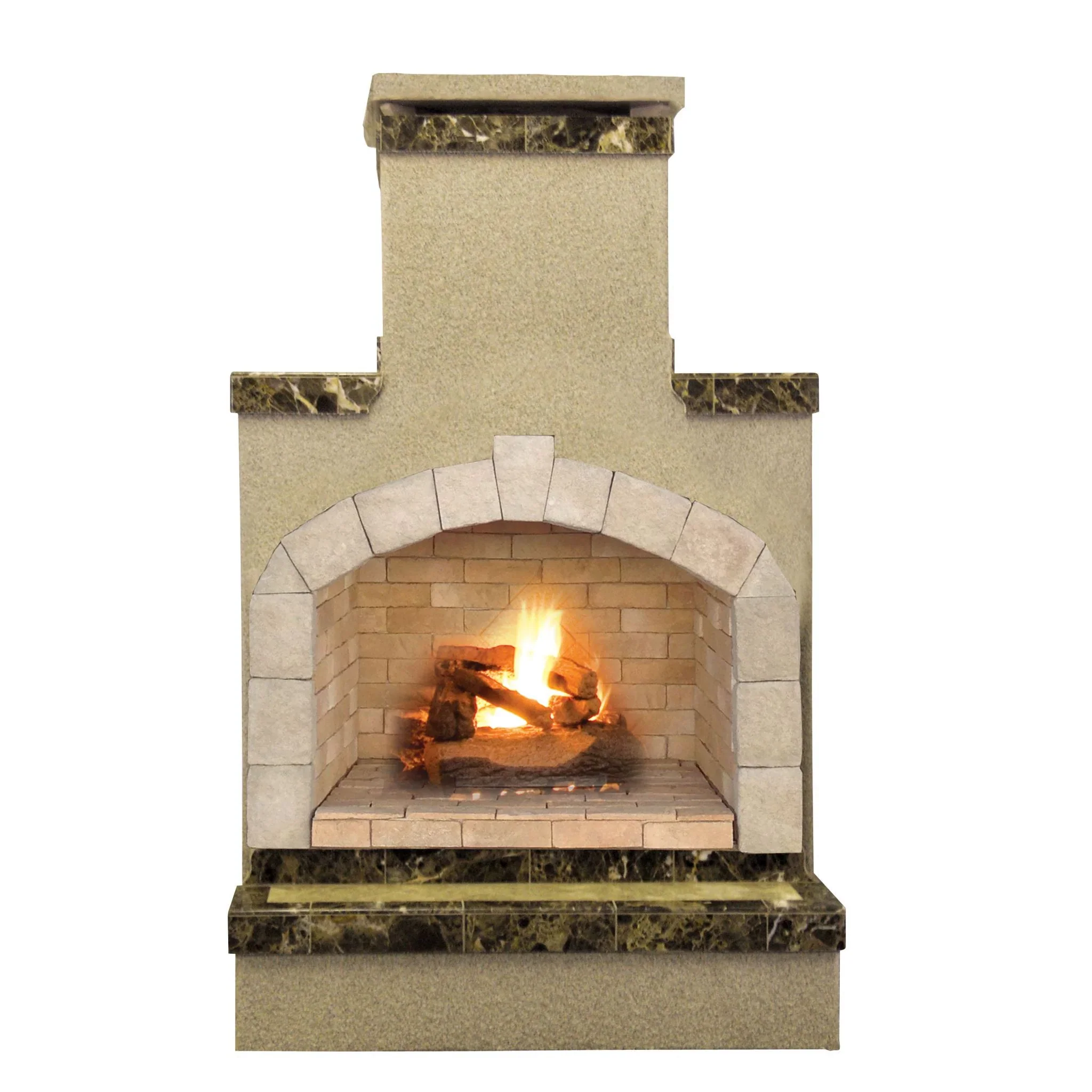 Cal Flame 48-Inch Outdoor Fireplace with Hearth