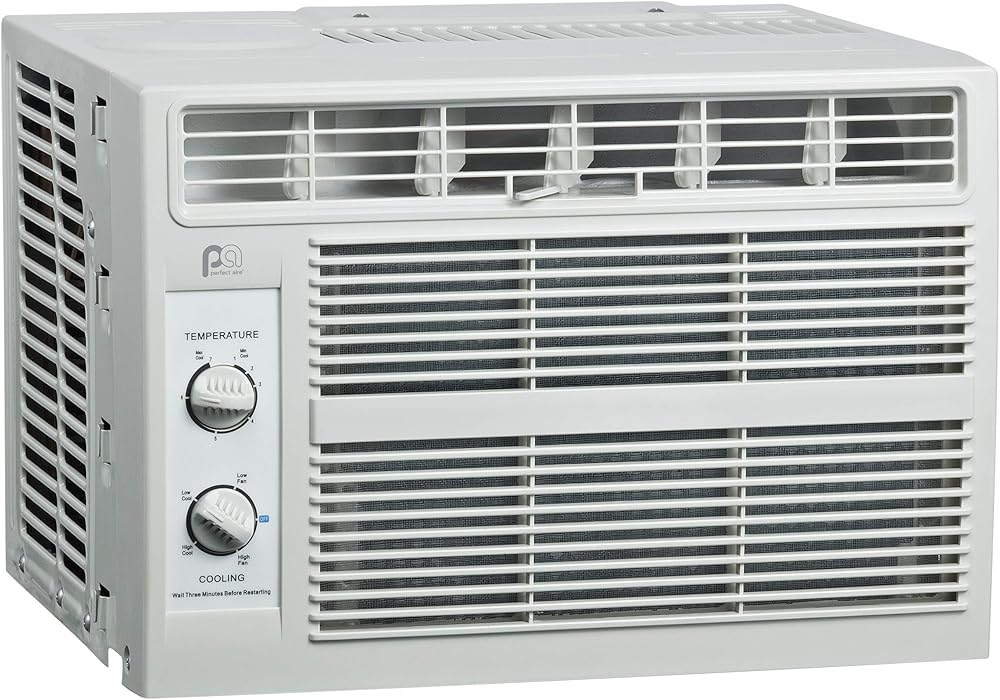 Perfect Aire5PMC5000 5,000 BTU 115-Volt Window Air Conditioner with Mechanical Controls, Installation Kit, Washable Filter, 150 sq. ft., White