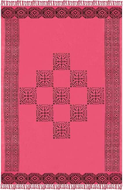 9x15 Area Rug Kilim Rug Handmade Boho Rug Easy Washable Rug Red Black Cotton Area Rug Flatweave Rugs for Large Area Bedroom Rug Living Room Dining Table Room