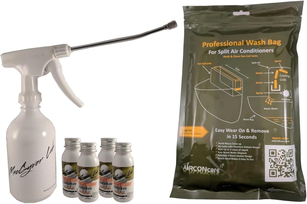 Organic Air Conditioner Cleaning Kit Concentrate 4 x Standard Wash/Air Conditioner Cleaner for Split Ductless
