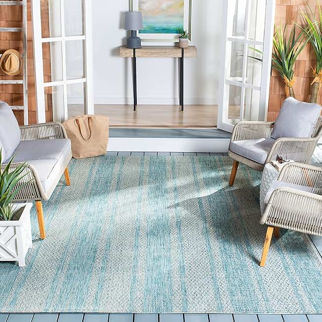 SAFAVIEH Courtyard Collection CY8736 Indoor/ Outdoor Non-Shedding Easy Patio Backyard Porch Deck Mudroom Area, 96