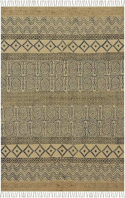 Indian Primium Quality Kilim Rug 3x15 Runner Rug Hand Braided Rug Hand Block Printed Hand Woven Rug Blue Beige Tassel Jute Rug Indoor Outdoor Use Flatweave Rug Hallway Stair Runner Home Corridor