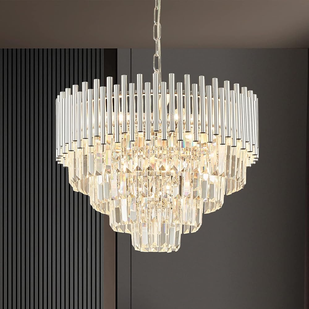 Dimmable Modern Crystal Chandelier, 20