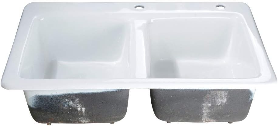 Kingston Brass GT33229D2 Petra Galley Drop-in Kitchen Sink, White